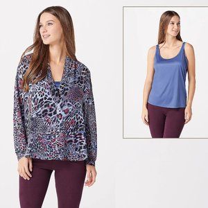 Women's Printed Blouse w/ Tank Set - French Blue